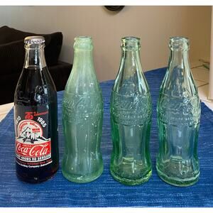 Vintage Coca Cola Hobbleskirt Bottle Lot Bakersfield California 4 Different 80B